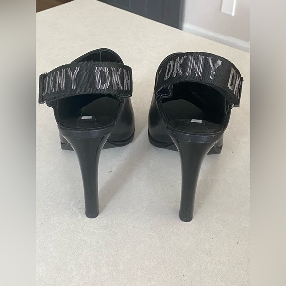 DKNY Black Leather Heels - Picture 2 of 5